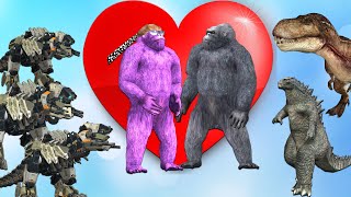 Gorilla Love Comedy video || Transformer Dinosaurs vs Godzilla Dinosaur fight video @MrLavangam