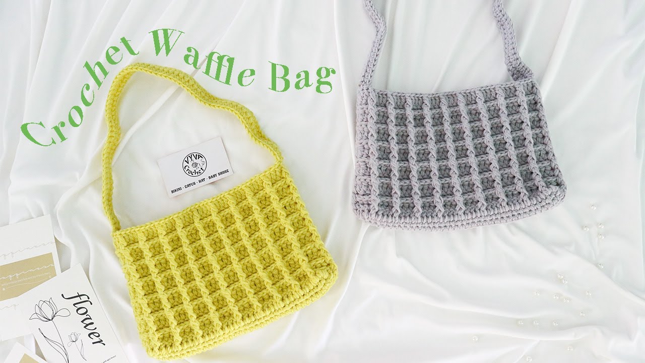Crochet Waffle Bag| Hướng dẫn móc túi xách kẹp nách với họa tiết waffle| Vyvascrochet