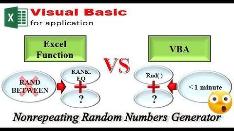 Nonrepeating Random Numbers -  Excel Functions VS VBA