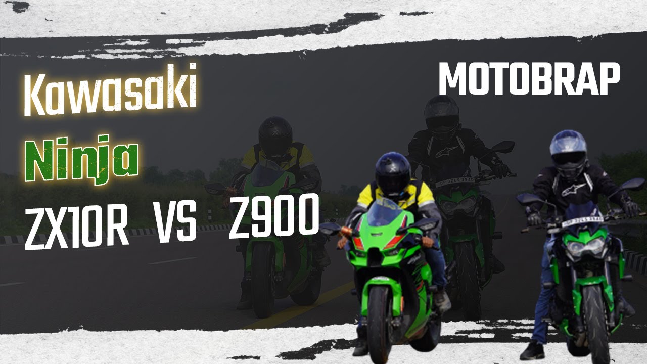 Kawasaki Ninja ZX10R Vs Kawasaki Z900 Drag Race🔥😱 MOTOBRAP kawasaki speed zx10r z900
