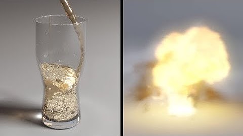Gas and liquid with PFlow. 3ds Max 2017. No plugins.