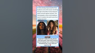 In 2019,Zendaya improvised her final Euphoria scene of the season stumbling through a dreamlike