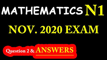 Mathematics N1 November 2020 Final Exam Question 2