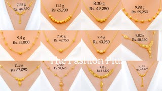 Under 12 gram 22k Gold Beads Small Chain  Necklaces with Weight and Price @TheFashionPlus