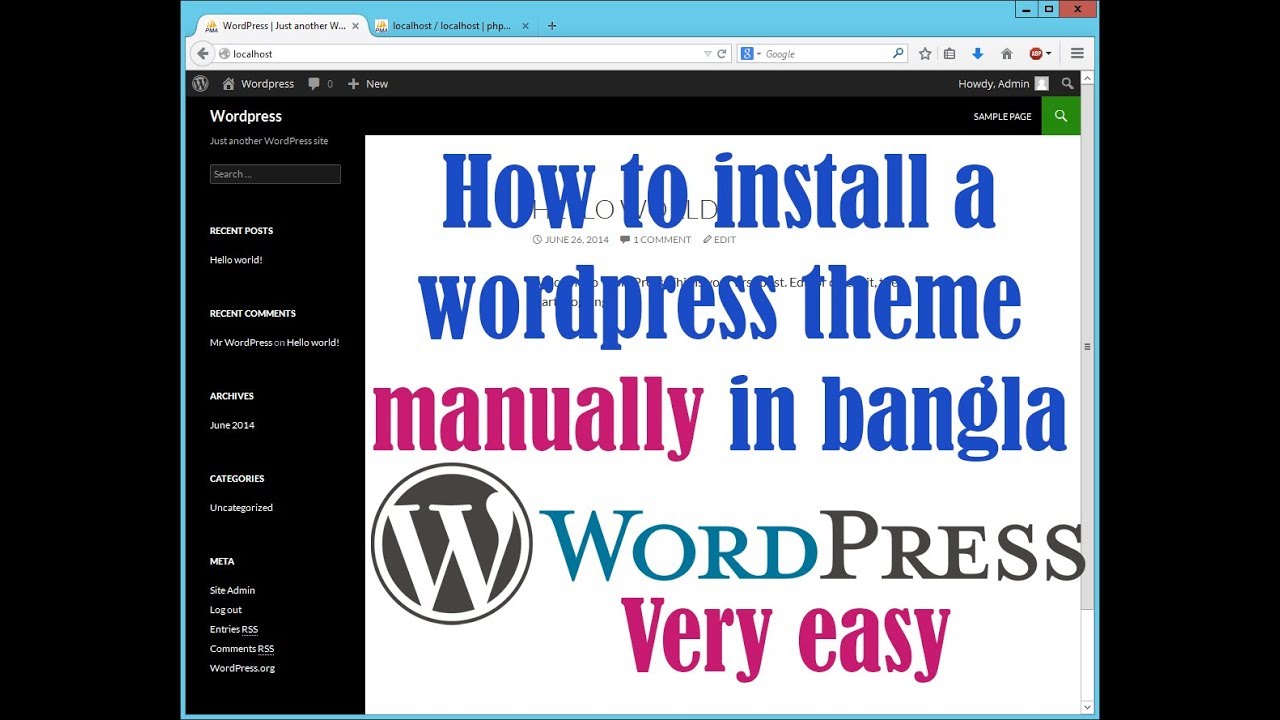 how to install a wordpress theme manually in bangla || very easy - YouTube
