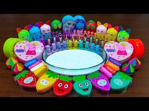 Mixing clay and foam into glossy slime ! Satisfying slime videos ! Alex slime !!!
