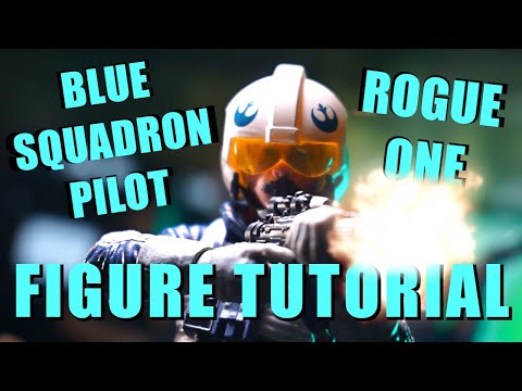 How To Make A CUSTOM Blue Squadron X Wing Pilot Black Series 6" Scale Figure  (... From Rogue One)