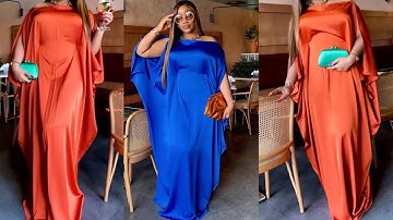 Stylish Bubu Kaftan Dress Tutorial With a Tight Waist and Open Sleeves.