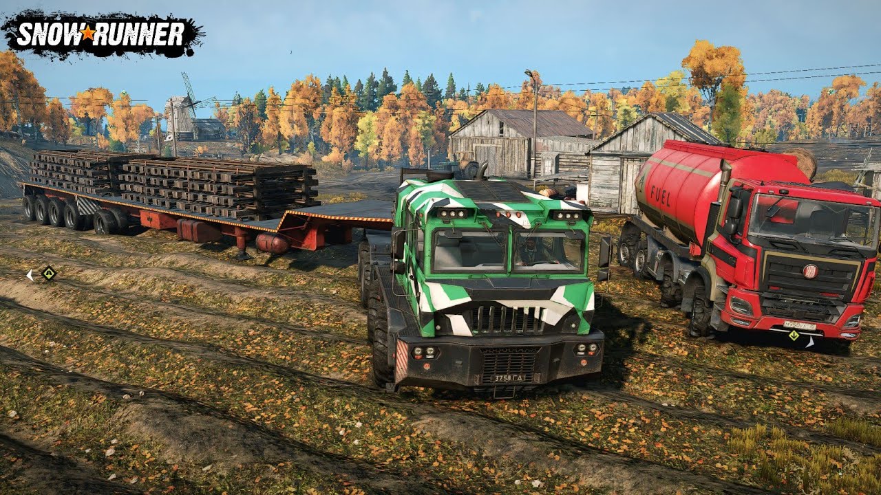 Snowrunner Truck With Heavy Trailer Delivery Gameplay 💥 