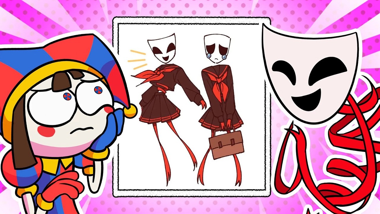 Pomni e Gangle no react de IMAGENS