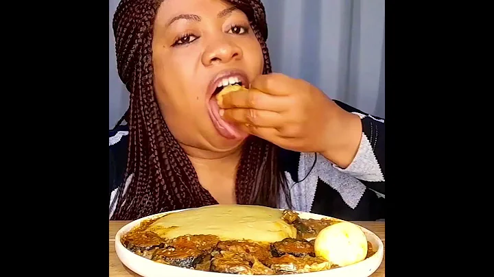 ASMR MUKBANG OKRA PEPPER SOUP AND FUFU
