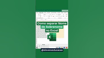 Como Separar Nome se Sobrenome no Excel | #excel