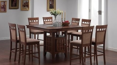 9 Pc Counter Height Dining Table Set Chairs Square