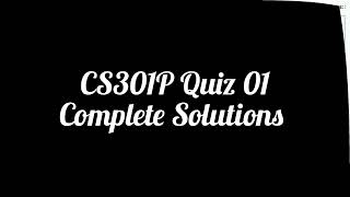 Cs301 quiz 01 complete solution | Cs301 midterm prapiration | vu Quizzes | Skills journey with Sahir