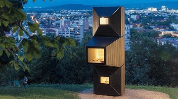 OFIS Arhitekti combines modular Living Units to create pop-up library overlooking Ljubljana