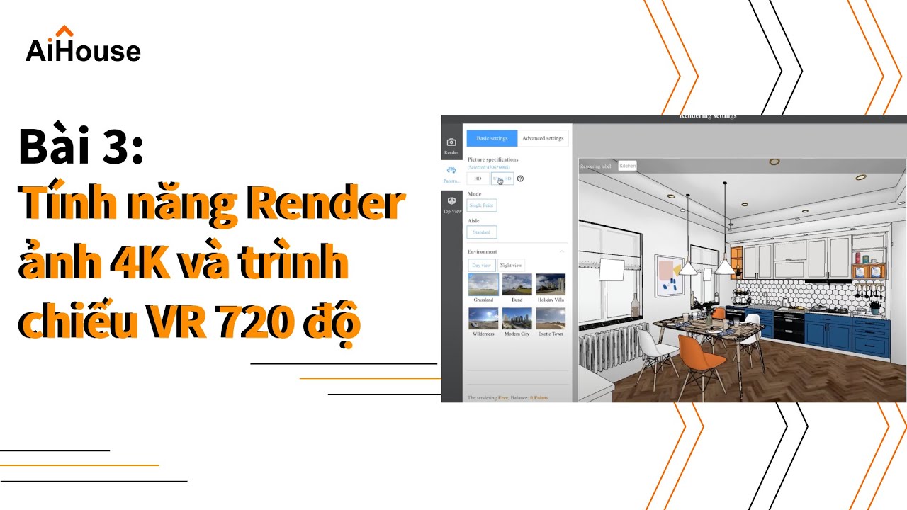 [Bài 03] | AiHouse | Tính năng Render ảnh 4K và trình chiếu VR 720 độ
