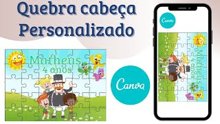 Criando quebra cabeça personalizado no Canva - Adaptação de