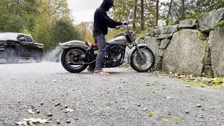 1977 Shovelhead kickstart and burnout