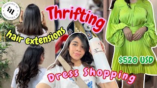 how to clip in HAIR EXTENSIONS, graduation DRESS shopping & THRIFTING for summer! ft.Irresistible Me