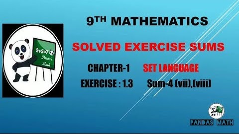 Samacheer 9th Std Maths|| CH-1|| SET LANGUAGE || EX:1.3|| SUM-4(vii),(viii)|| (T.N)2020|| In Tamil