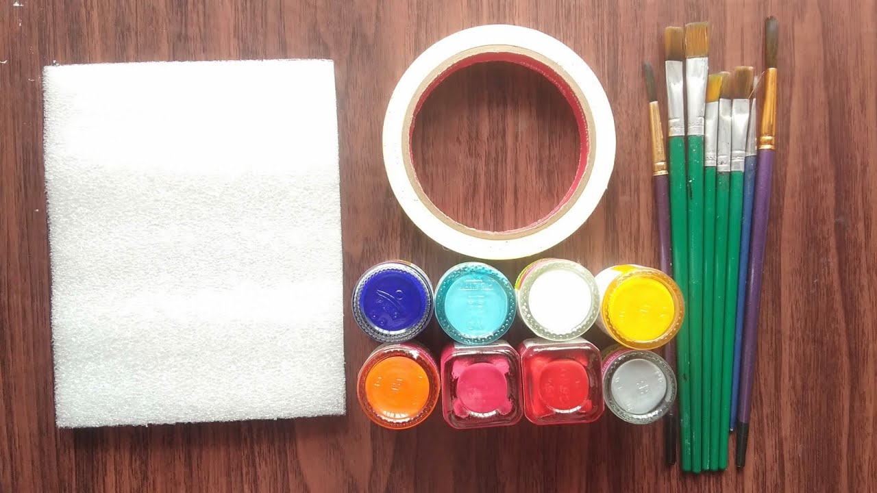 Foam sheet painting#1|Paintings|Easy paintings|Acrylic painting|Diy ...