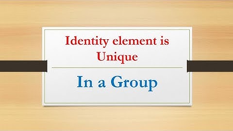 The identity element is Unique in a Group|Group Theory|M.Asif