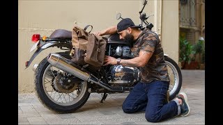 MINI LEATHER PANNIERS FOR ROYAL ENFIELD INTERCEPTOR 650| RETRO LOOK