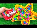 Satisfying Video l Star Glitter Full of Sweets with Magic Rainbow Skittles & Milk Bottle Slime ASMR
