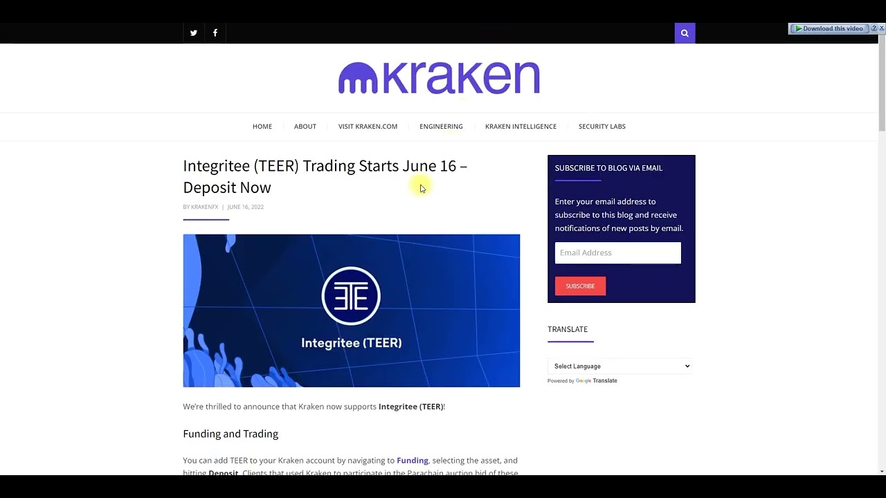 Integritee's $TEER Token & Chart Analysis || $TEER is now on Kraken || PolkadotDecoded
