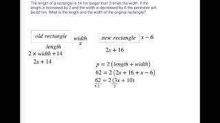 Level 3  Rectangle Question changing rectangle From The Word Problems Math Program