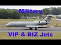 Military vip  biz jet arrivals and departures compilation gulfstream pilatus dassault cessna