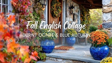 Cozy Fall Vibes! Tour Our English Cottage with Burnt Ochre & Blue Autumn Decor