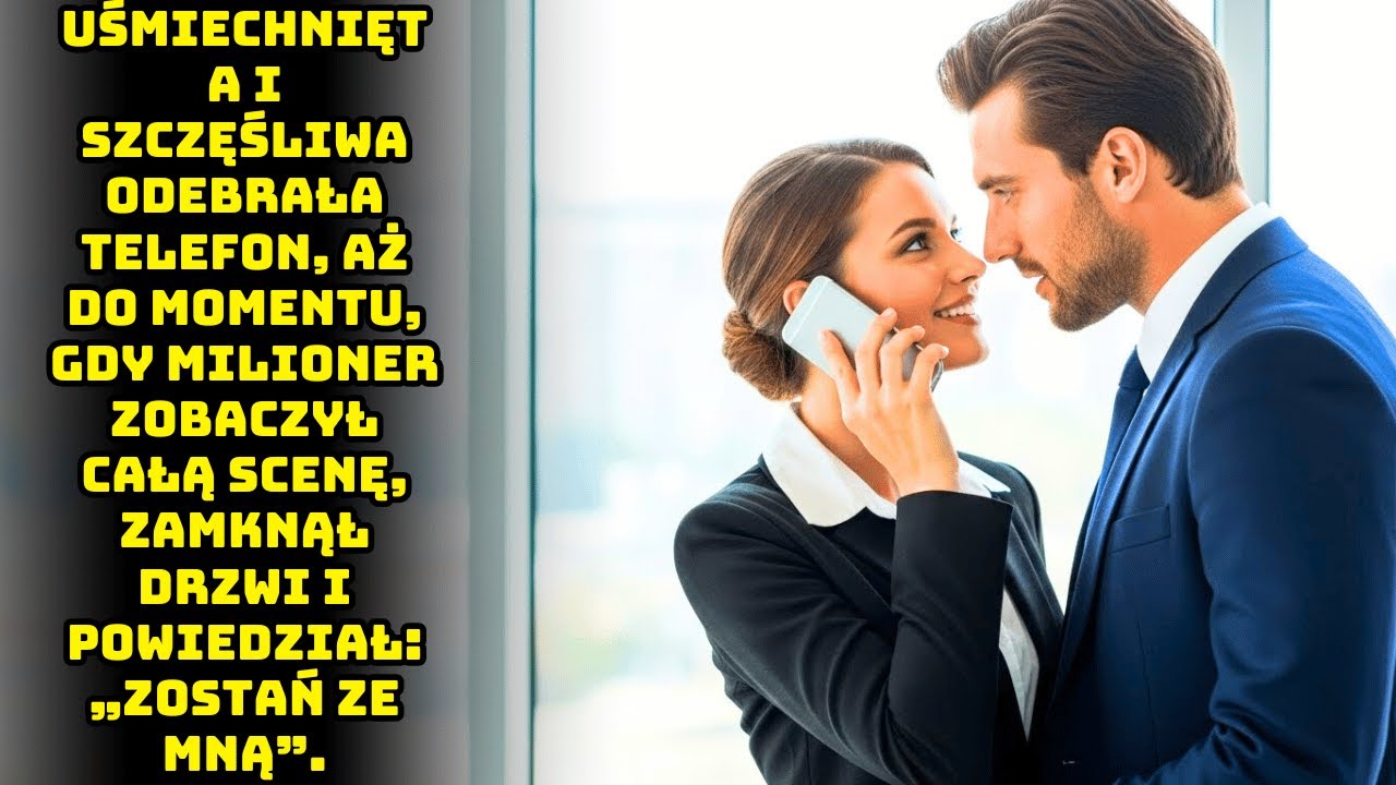 UŚMIECHNĘŁA SIĘ DO TELEFONU PRZY SZEFIE, A MILIONER ZAMKNĄŁ DRZWI: „ZOSTAŃ”.
