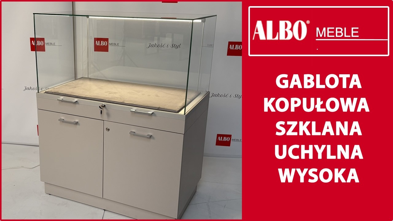 Gablota kopułowa uchylna wysoka LED – Profesjonalna ekspozycja kolekcji, biżuterii i eksponatów