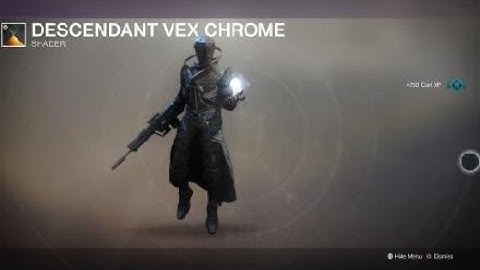 Destiny 2 Warlock with Holdfast Armor and Descendant Vex Chrome Shader