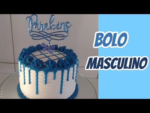 decoração de bolo masculino simples, com drip cake