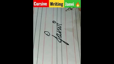 cursive writing janvi नाम है जानवी का#ytshort #shorts