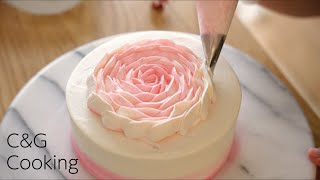 まるでアートなフラワーケーキの作り方 | ケーキ作り お菓子作り ASMR