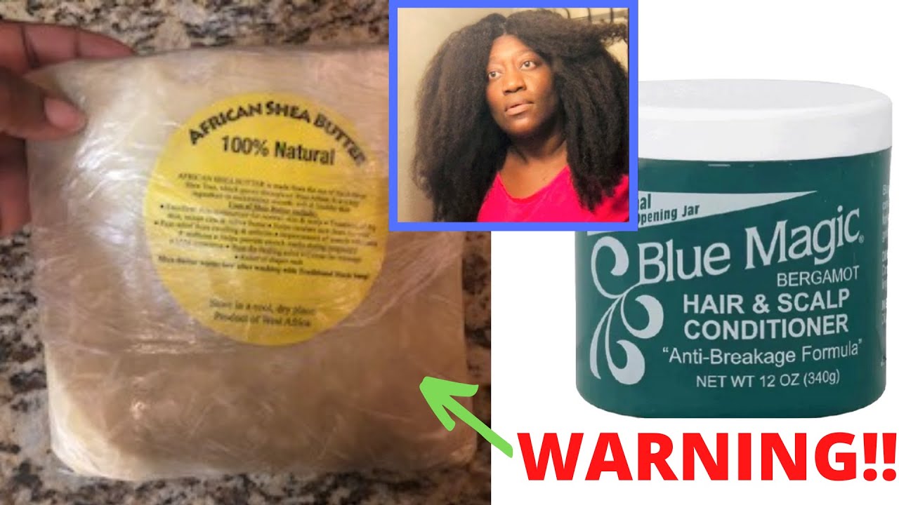 WARNING!!! I Tried SHEA BUTTER Instead of BLUE MAGIC Hair Grease Natural Hair Vlogmas Day 21
