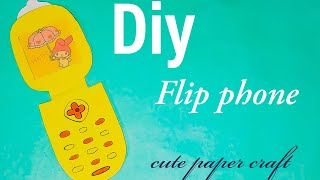 Diy paper craft | cute flip phone 📱 | Doll house accessories |  school hacks | how to make