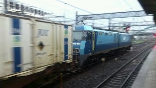 JR貨物 EH200-901号機[高]＋コキ20B 2091レ【試作機牽引！】 2014.8.12
