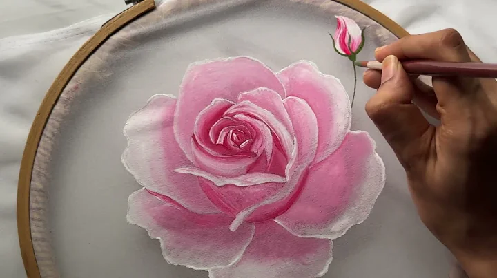 Rose Flower Painting on Organza Fabric | Step by Step Rose Painting for Beginners | Fabric Painting