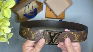 Louis Vuitton LV Tie The Knot 30mm Reversible Belt Black + Calf Leather. Size 65 cm