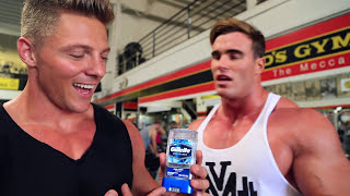 Steve Cook trains shoulders with Calum von Moger