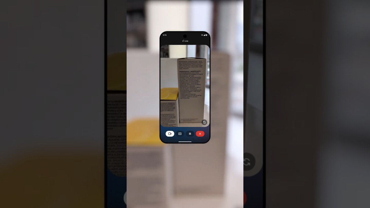 Need an ingredient check? Gemini Live can chat about what you see. Just tap the new camera icon ✨