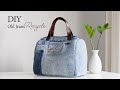 Diy old jeans recycle speedy bag  sewing tutorial