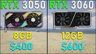 RTX 3050 vs RTX 3060 | i5-12400F - 9 Games Test -1080p | Tech MK