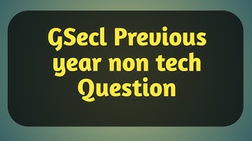 Gsecl vs je non tech question part 1|Gsecl old paper solution