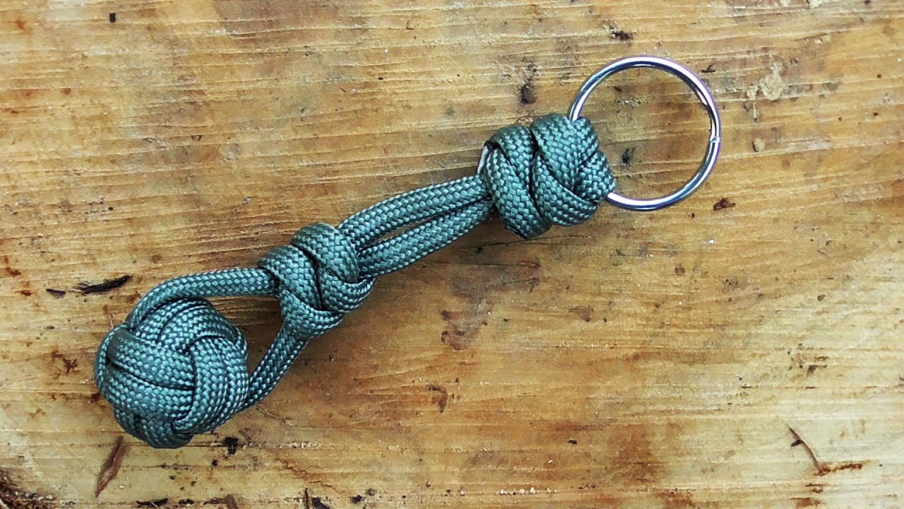 Paracord Tips - How To Attach A 2 Strand Monkey Fist To A Keyring - YouTube
