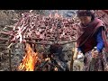 indigenous way to make dry meat || Nepal || village life || himalayan life || nomadic life ||